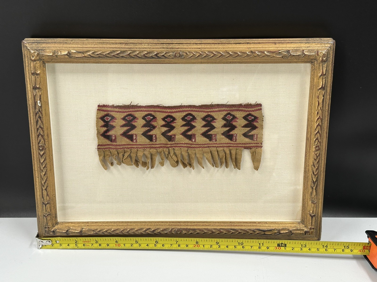 PRE-COLUMBIAN CHANCAY TEXTILE CLOTH Peru Weaving Framed ca.1100-1400 CE