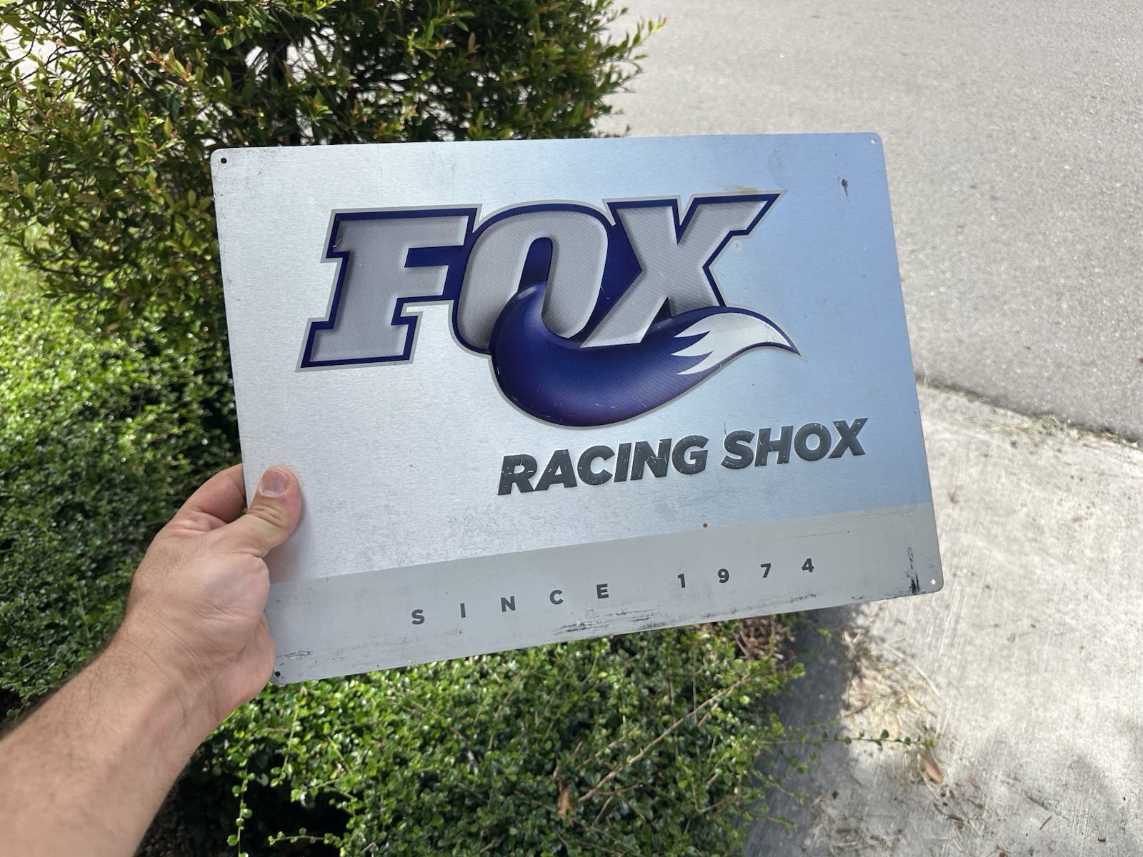 Fox Racing Shox Since 1974 Aluminum Shop Sign Bicycle MX Shocks Motocross