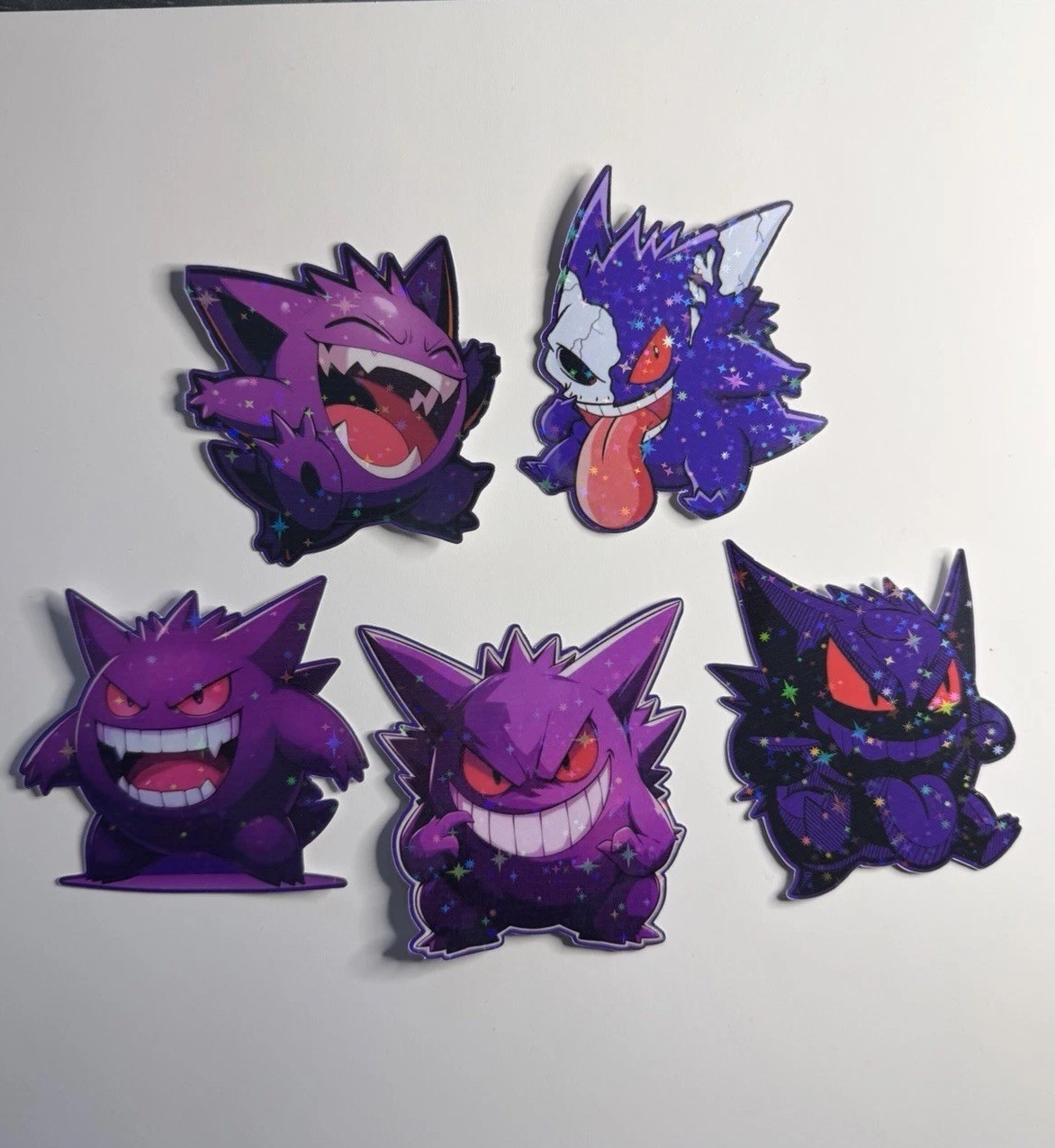 Gengar Holo Sticker Vinyl/ Pokemon Gengar Stickers Set Of 5 Unbranded