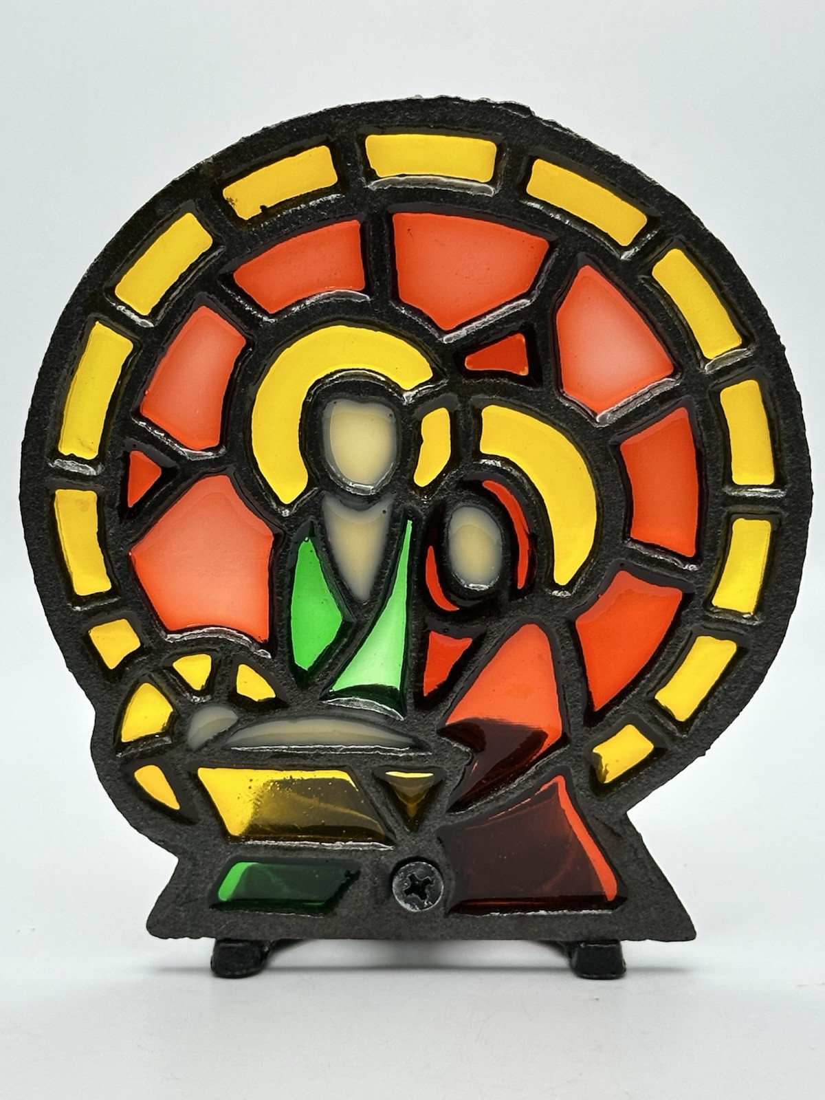Nativity Tea Light Holder Metal And Stained Glass