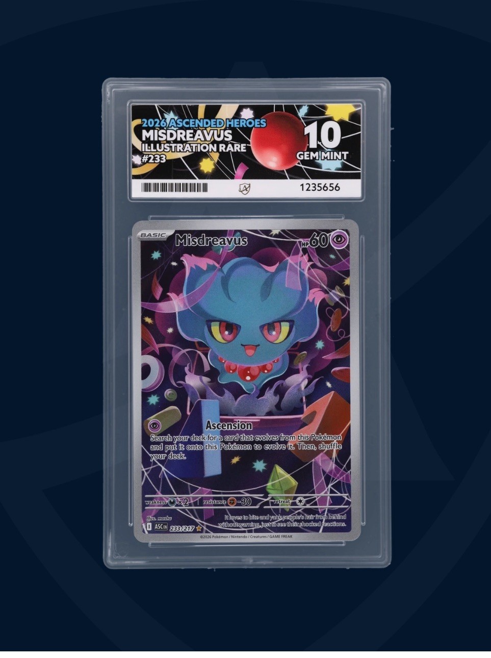 Pokemon Ascended Heroes Misdreavus Illustration Rare 233/217 Ace 10