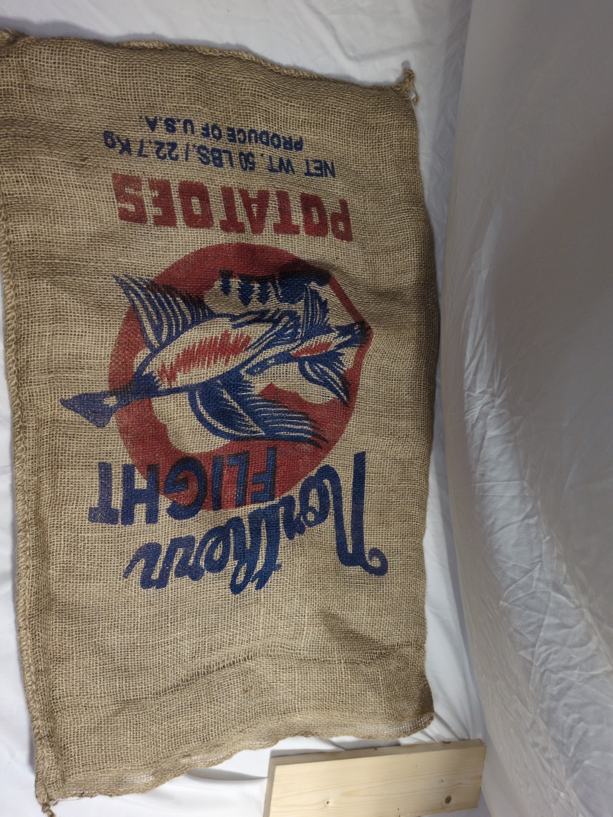 Set of 3 Northern Flight Jute Burlap Potato Sacks. Vintage . Made In The USA