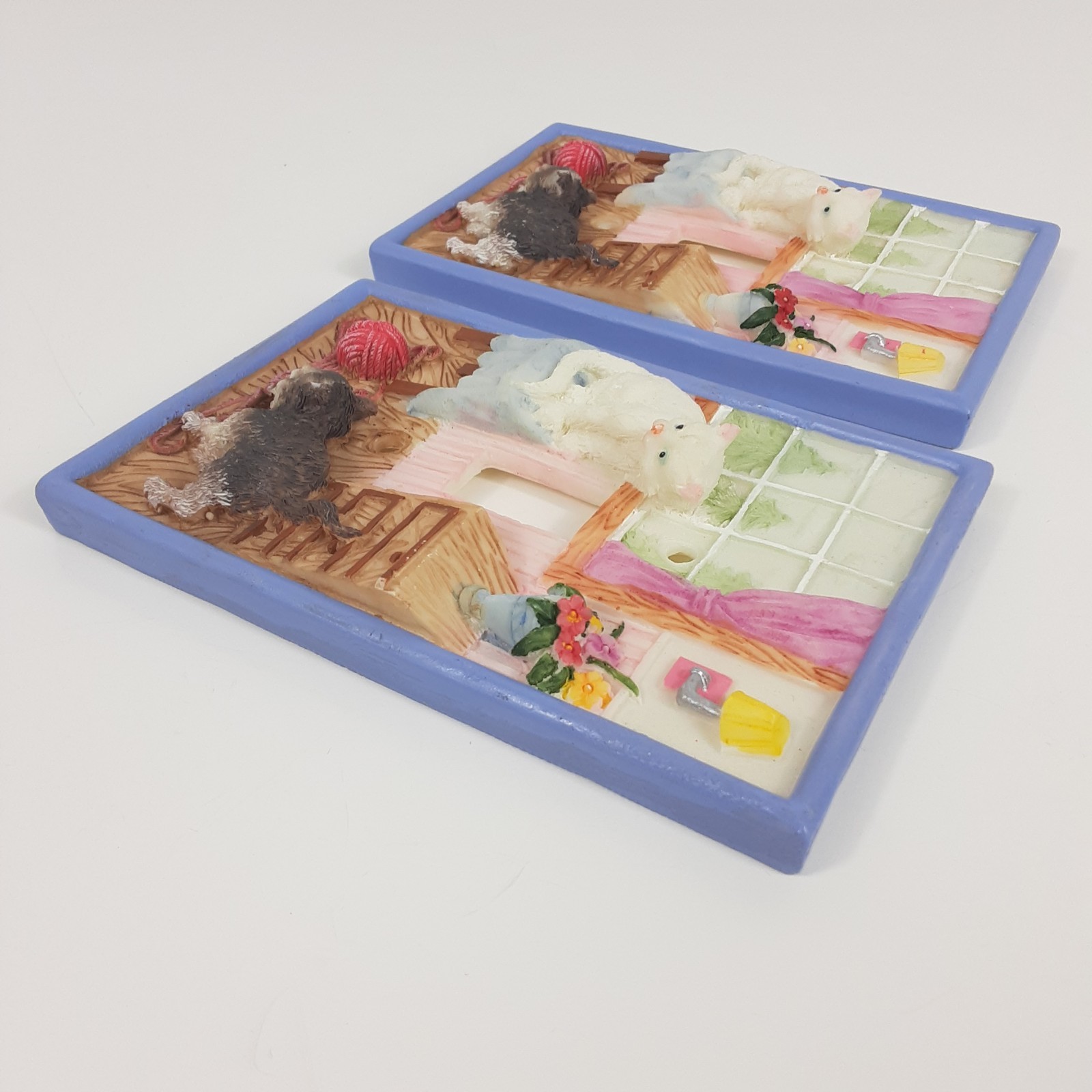 Cat Kitty Light Toggle Switch Plate Cover Lot of 2