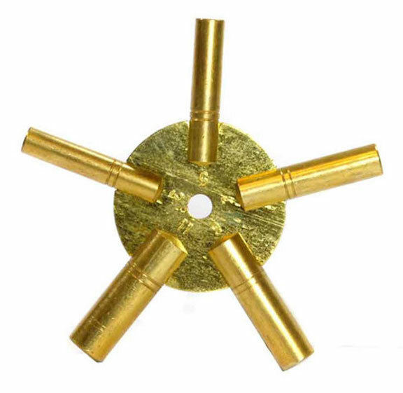 5-IN-1 Odd Number Brass Wall Clock Winding Key: 3,5,7,9,11 Clock Keys Universal