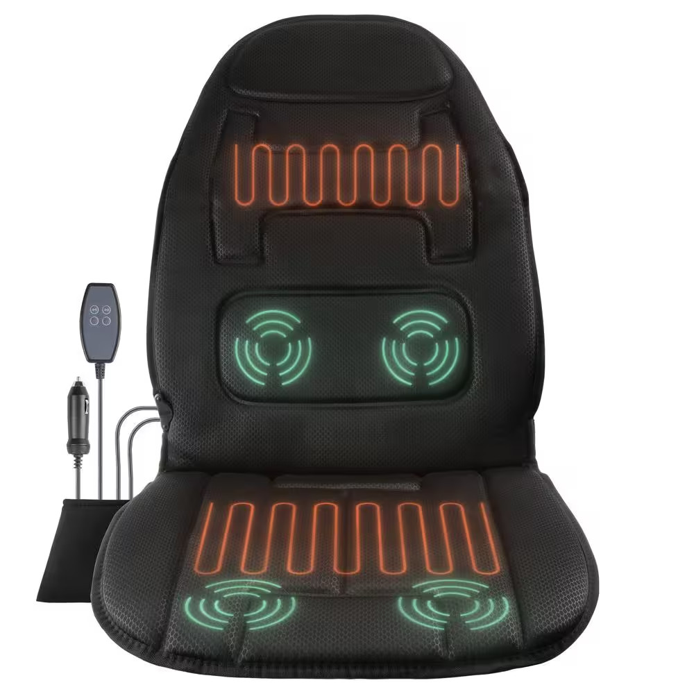 19 in L X 0.5 in W X 42 in H 12-Volt Vibrating Heating Pad with 3 Levels for Car