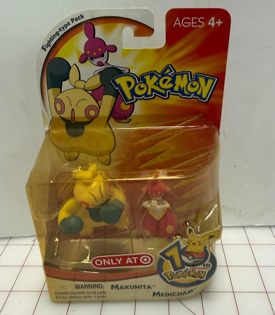 Hasbro Pokémon Makuhita & Medicham Figures 2006 Discolored Bubble New