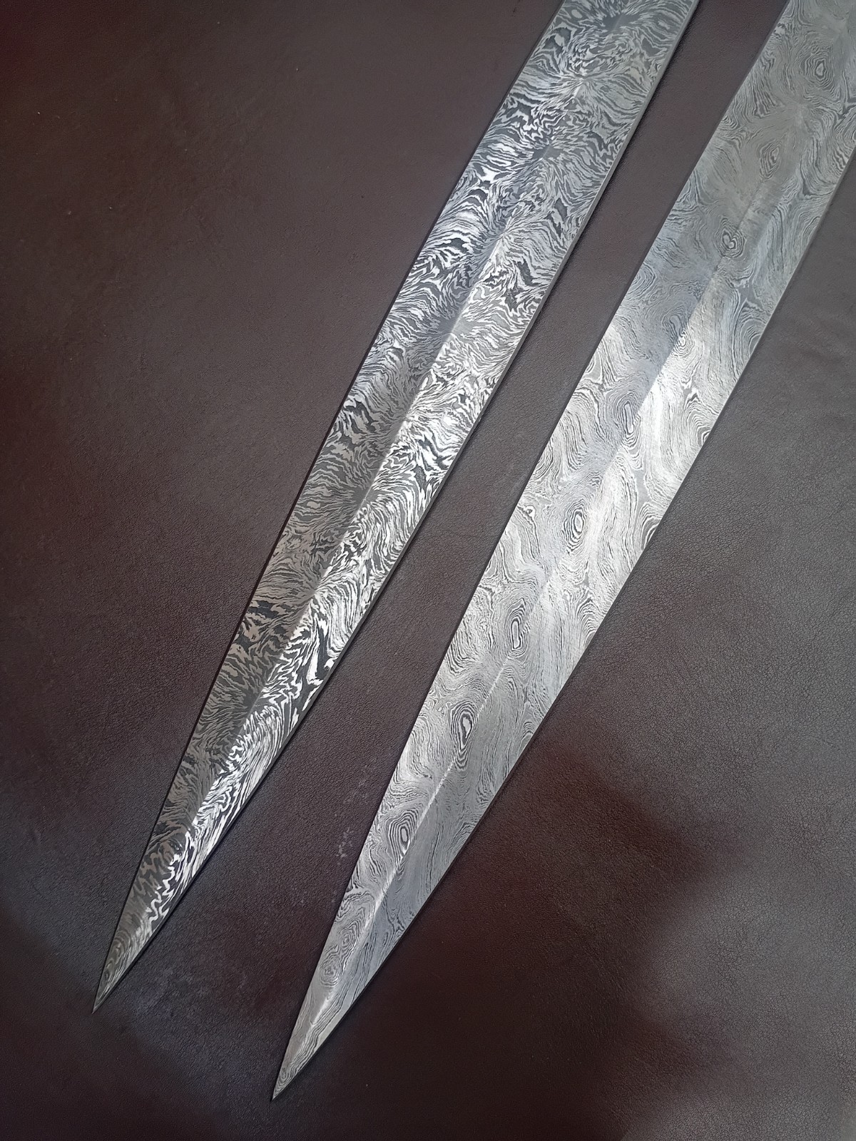 35 inch LOT OF 2 Hand Forged Full Tang Damascus Sword Blank Blade| Knife Making