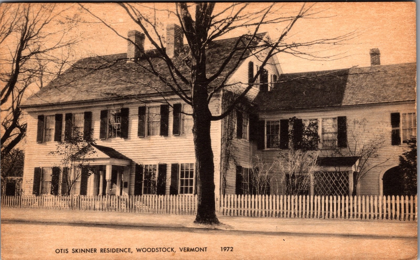 1946 Real Photo Postcard RPPC Otis Skinner Residence Woodstock Vermont