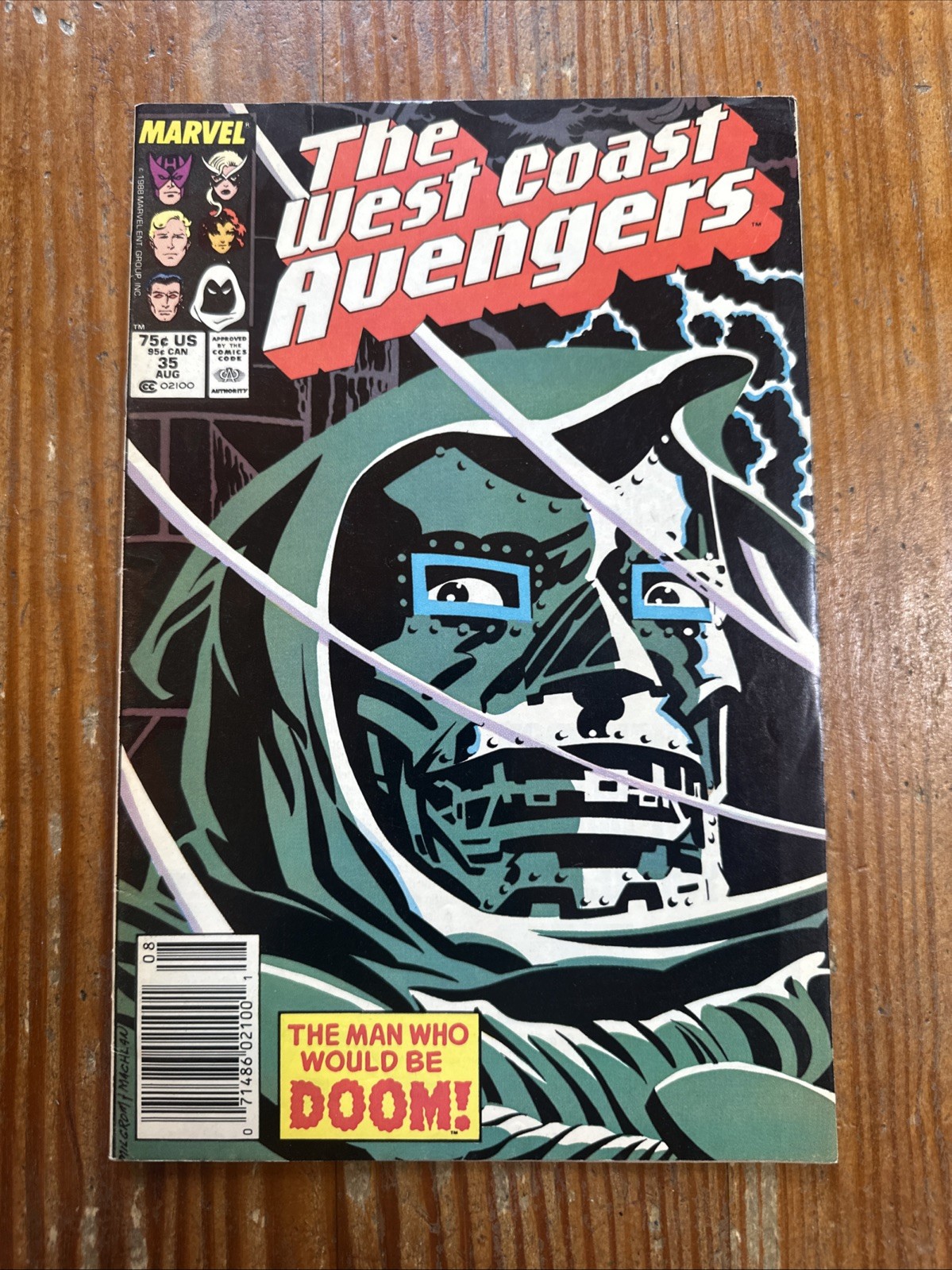 West Coast Avengers #35 1988 Newsstand VG/FN Milgrom Dr. Doom Cover