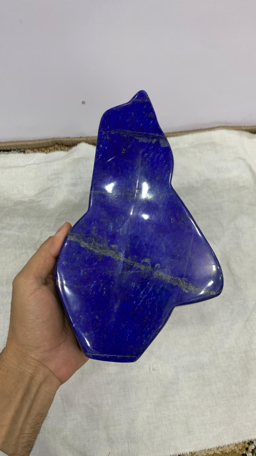 2.5kg Natural Lapis Lazuli Polished Crystal Deep Blue Luxury Display Stone