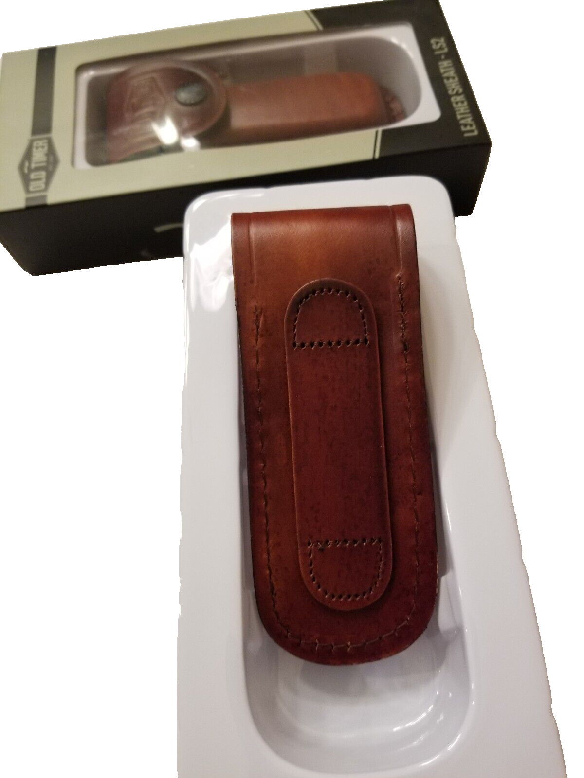 SCHRADE – OLD TIMER – #LS 2 BROWN LEATHER SHEATH – FITS ANY 5″ FOLDER