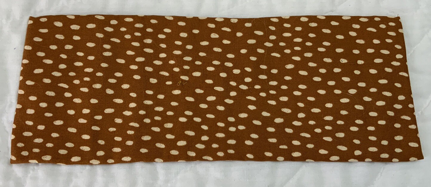 Antique Vintage Table Topper, Rectangle, Nine Patch, Early Calicos, Brown