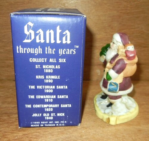 SANTA THROUGH THE YEARS CONTEMPORARY SANTA 1920 PS-5 PORCELAIN 1990 RSVP INT INC