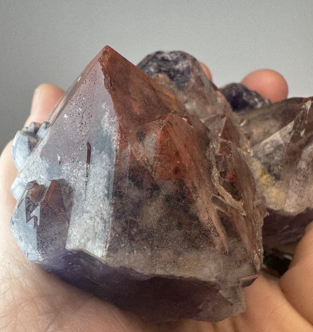 Hematite Red Cap Boreal Chevron Amethyst Auralite Crystal Cluster Canada