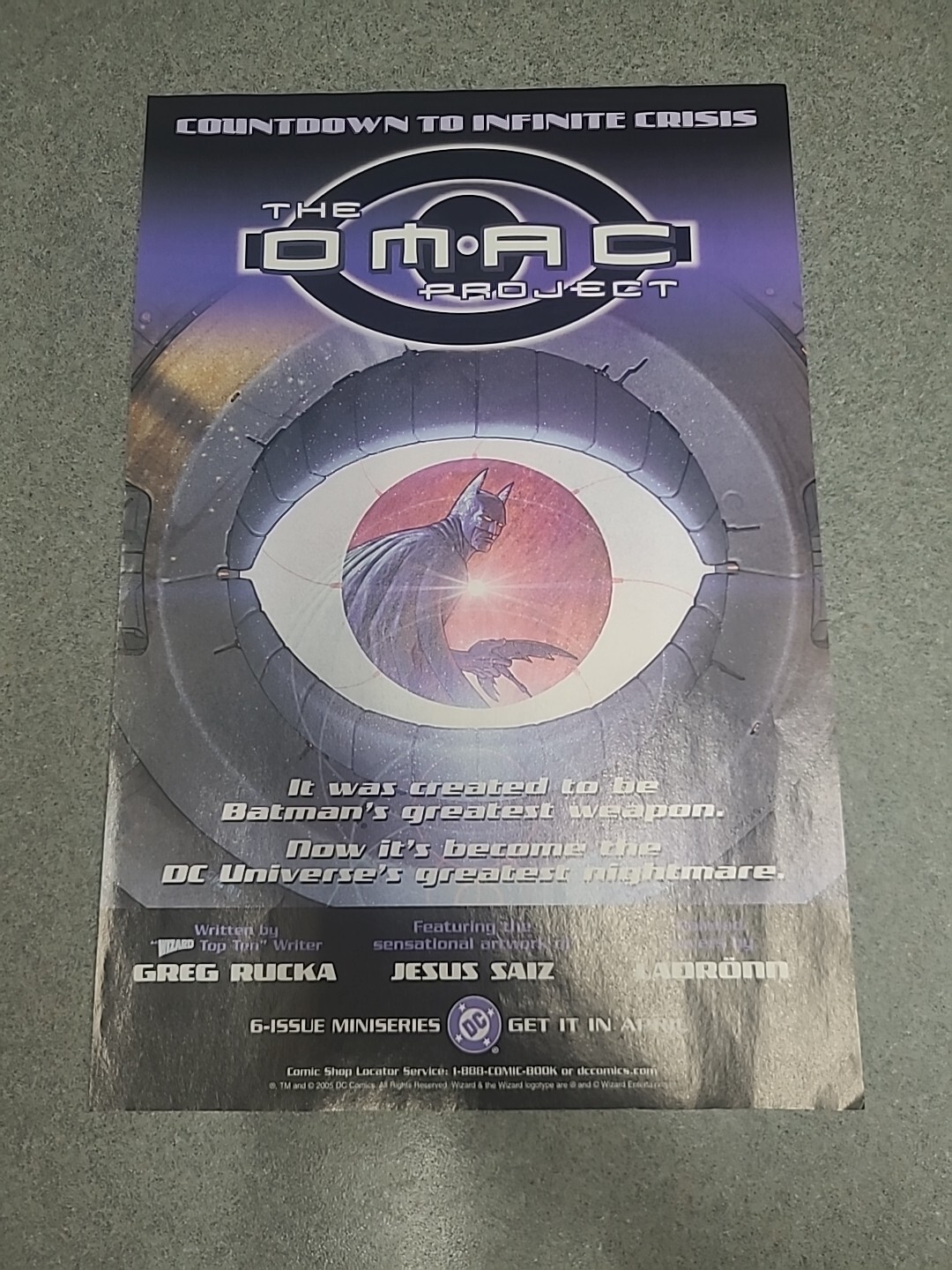 The OMAC Project Batman Print Ad 2005 7×10 Wall Art Decor