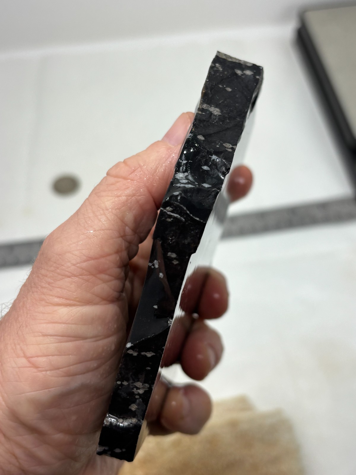 Large Snowflake Obsidian Slab Lapidary Cabbing Knapping Combo ship avail