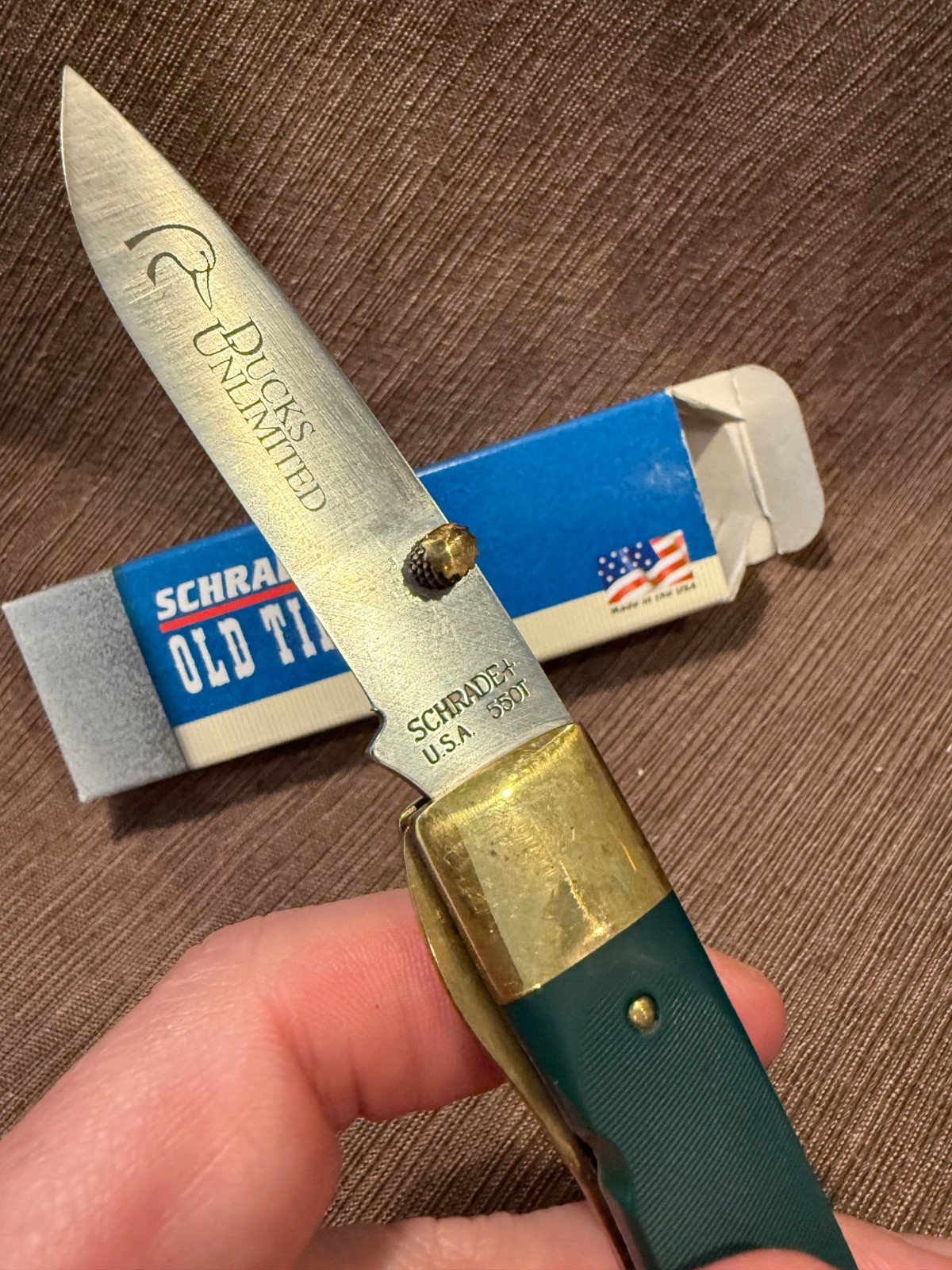 Schrade 55OTG Ducks Unlimited USA NIB Limited Edition Old Timer NOS