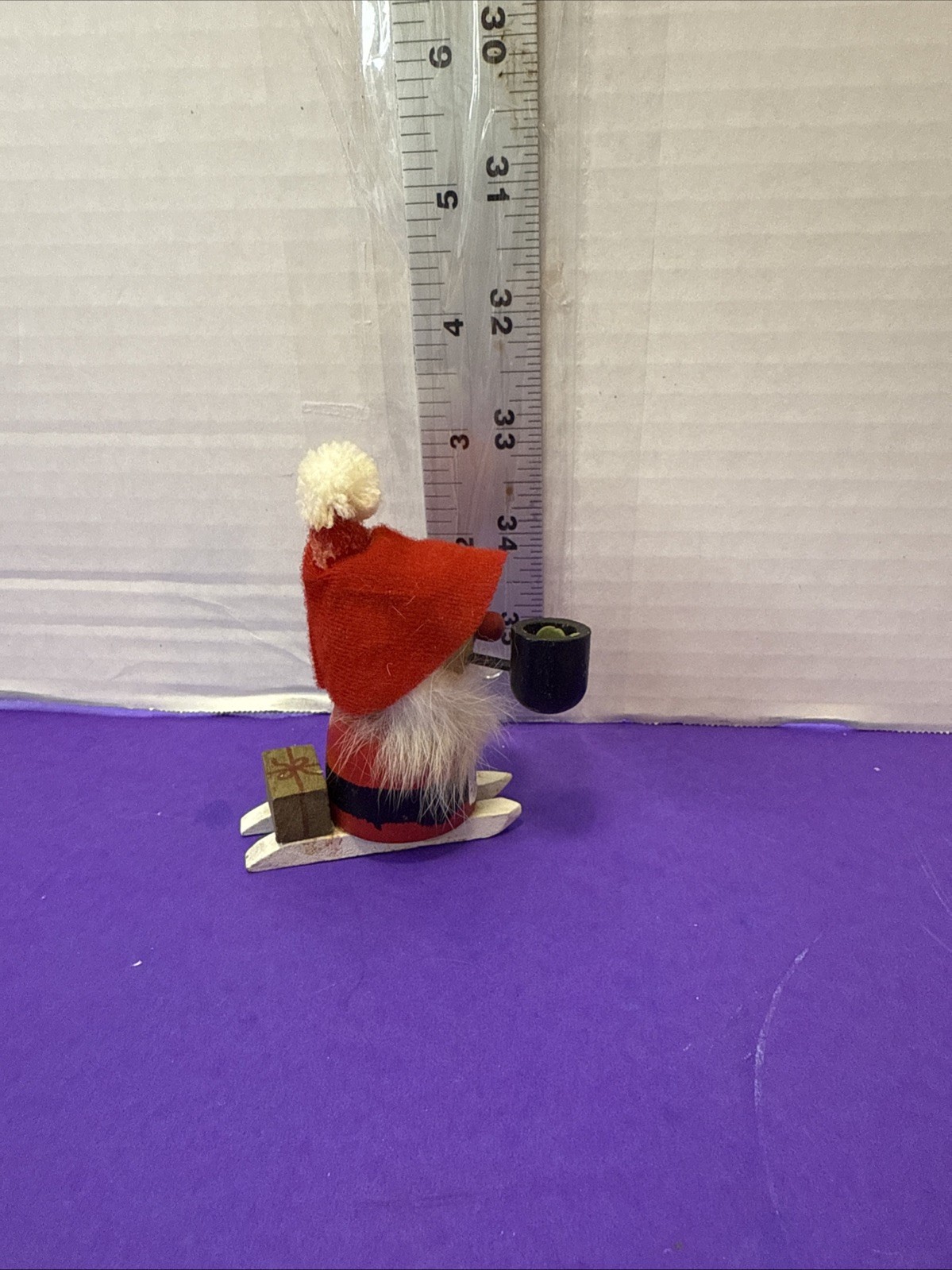 Christmas Mixed Material Dwarf With Santa Outfit 3″ Wood republic of China
