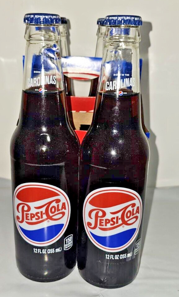 Pepsi Real Sugar 4 Pack 12oz Glass Bottles BEST DATE JAN 2026 Free Shiping