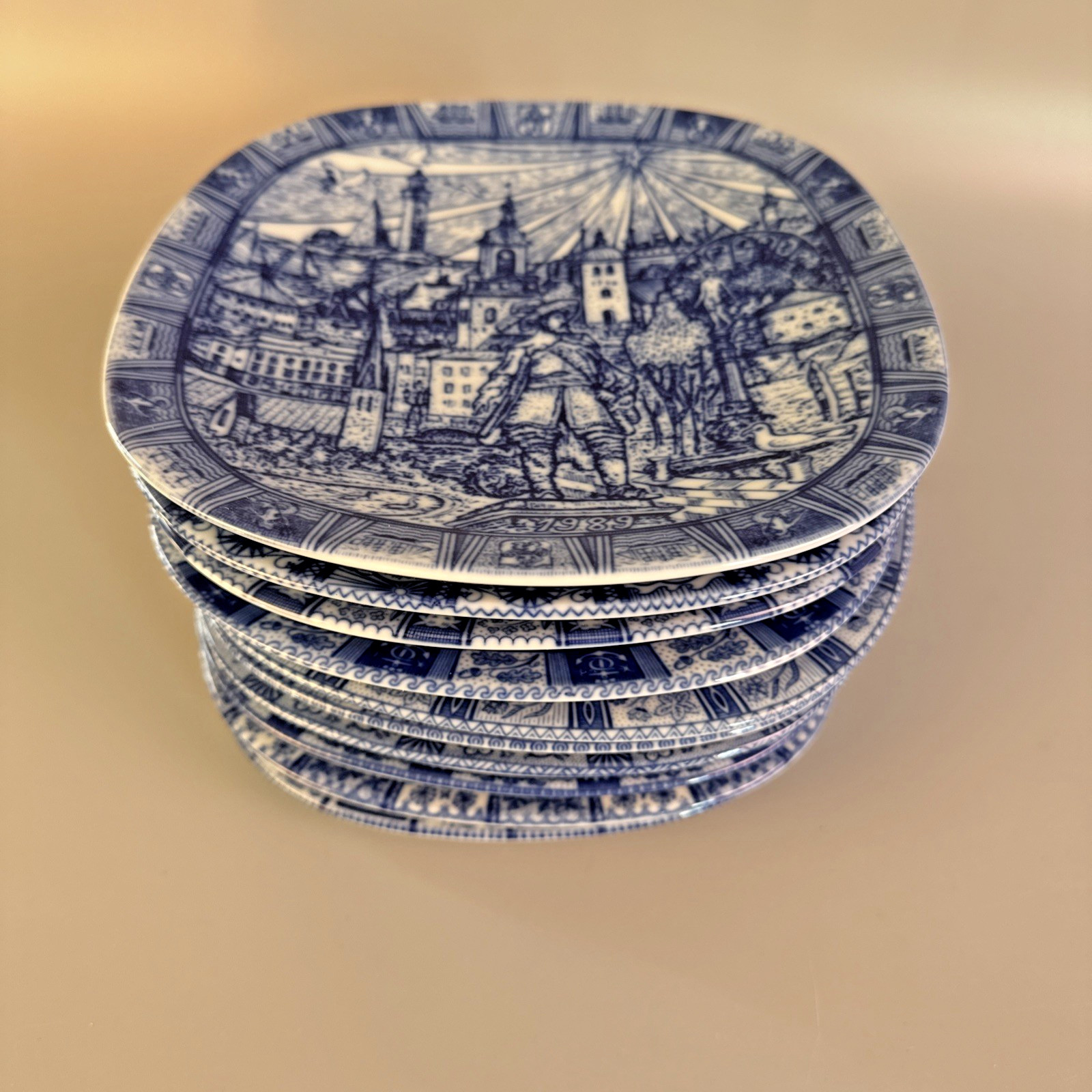 JULEN RORSTRAND Plates Lot Of 10 Sweden – Blue White Limited Edition 1980 – 89