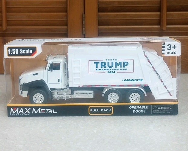 President Donald Trump Garbage Truck 2024 MAGA 1:50 Scale Pull Back Max Metal