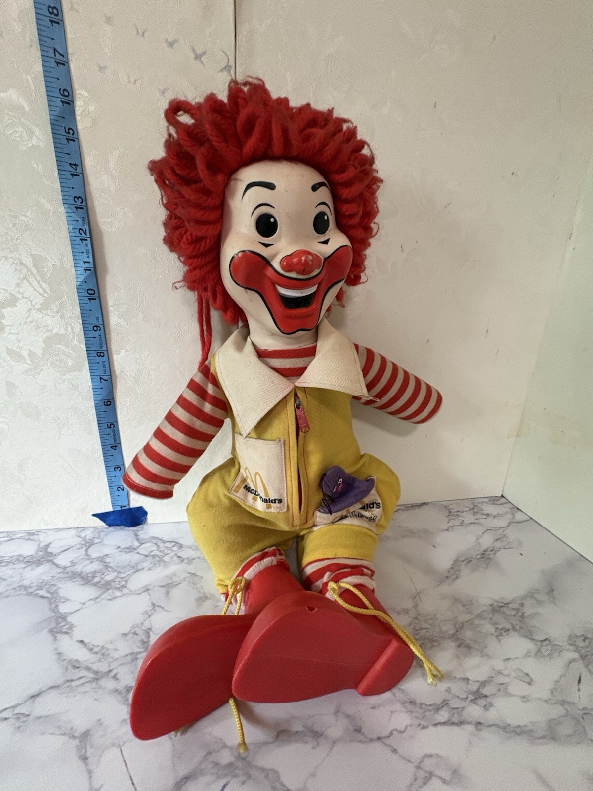 1978 Vintage McDonald Ronald McDonald 21″ No Whistle, Or Right Hand