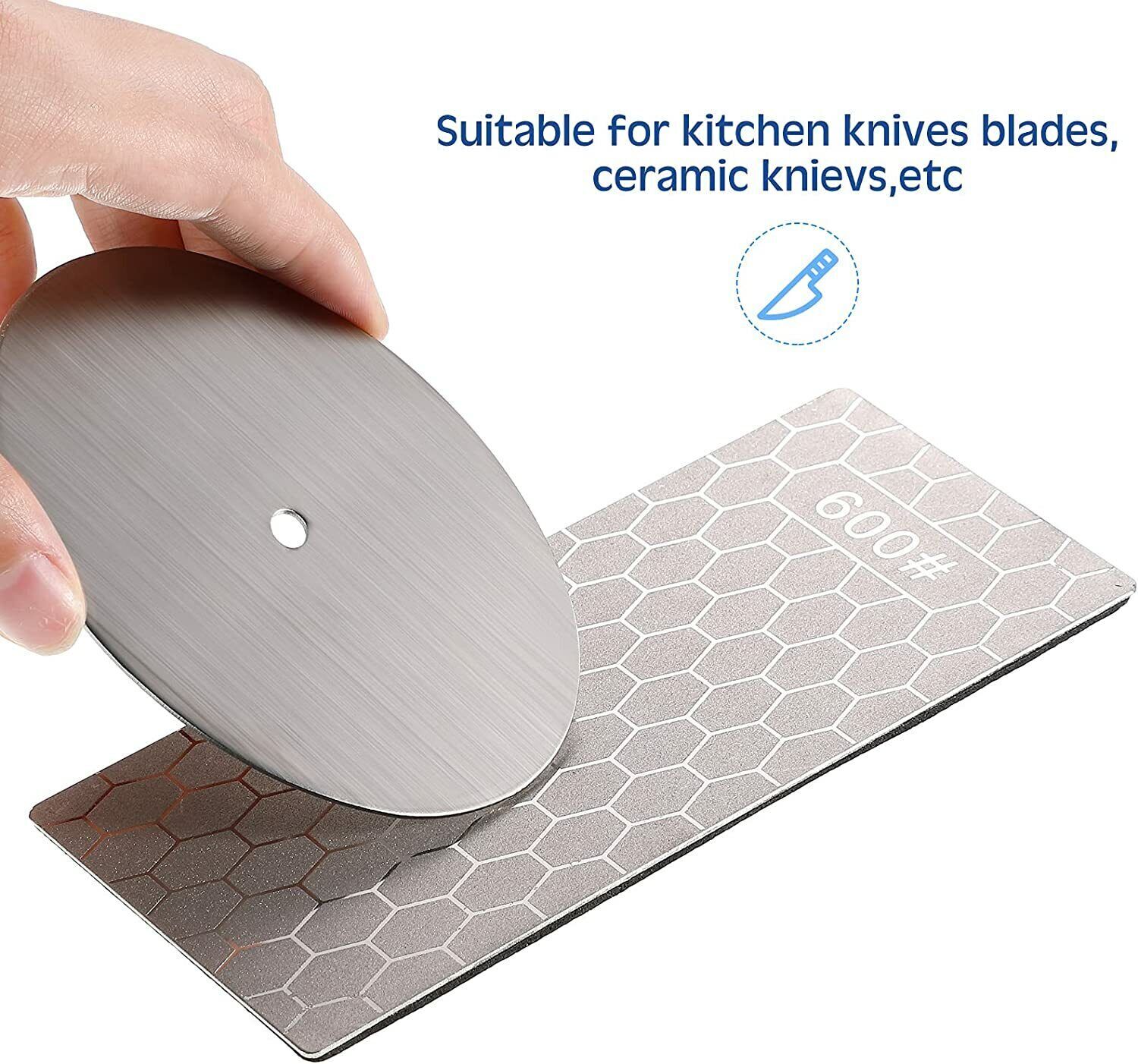3PCS Diamond Knife Sharpener Plate Honing Bench Stone 400/600/1000 Grit Kit Set