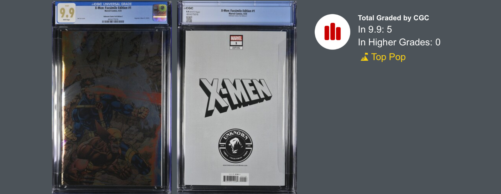 X-Men: Facsimile Edition #1 Connecting Covers both CGC 9.9! two top pop slabs