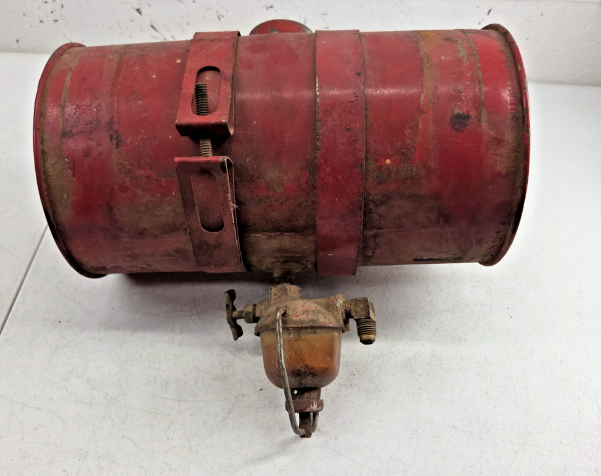 Vintage Mulsifier Garden Tractor Small Engine Metal Gas Tank Round Red Fuel Tank