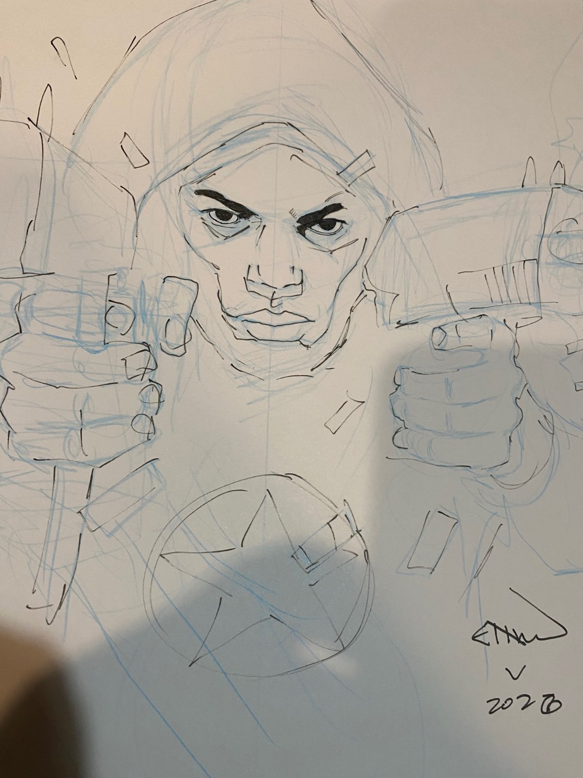 BLACK RIDING HOOD cover thumbnail sketch original art Ethan Van Sciver 11X17