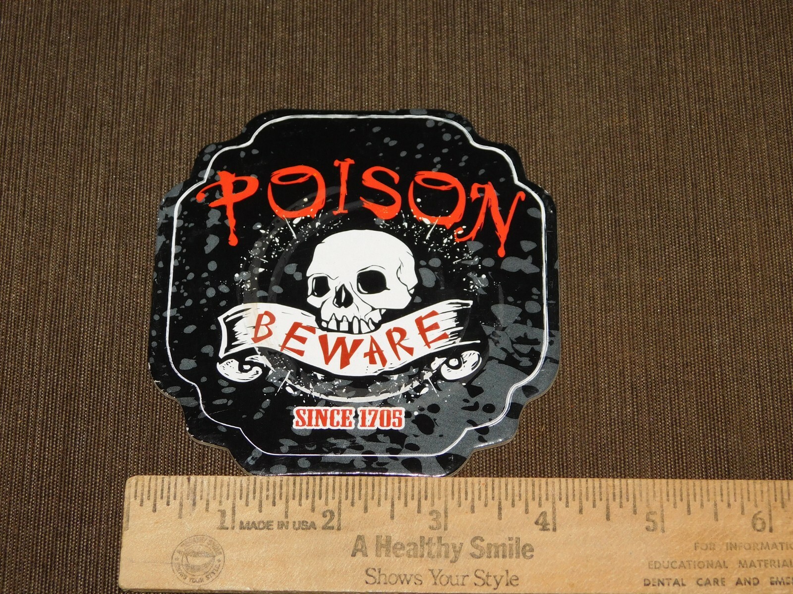 VINTAGE BARWARE BAR 6 CARDBOARD POISON BEWARE SKULL SINCE 1705 DRINK COASTERS