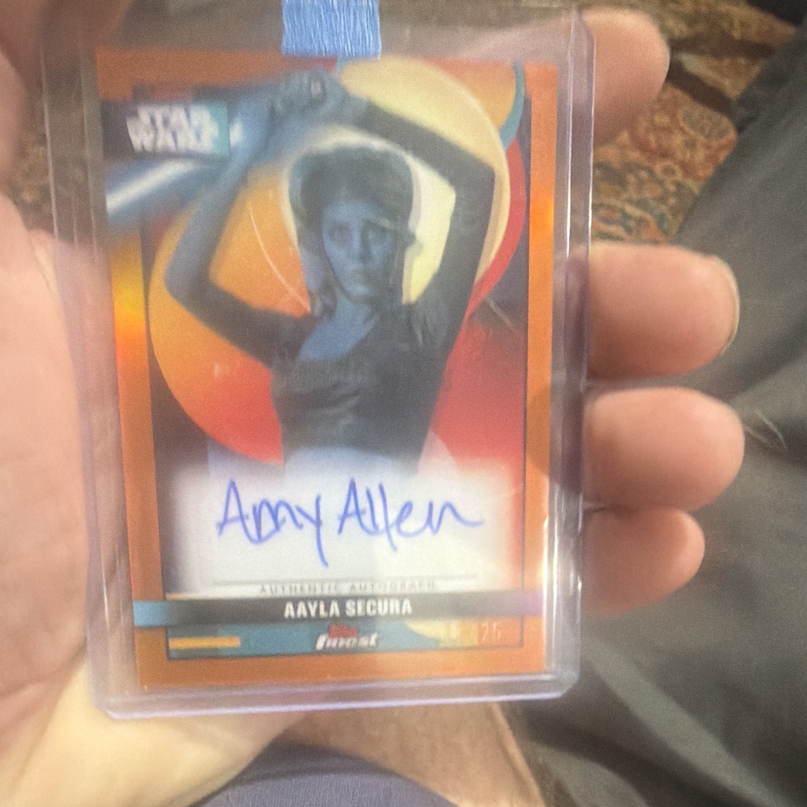 Topps Star Wars Finest Aayla Secura Amy Allen Auto FA-AA Orange 12/25