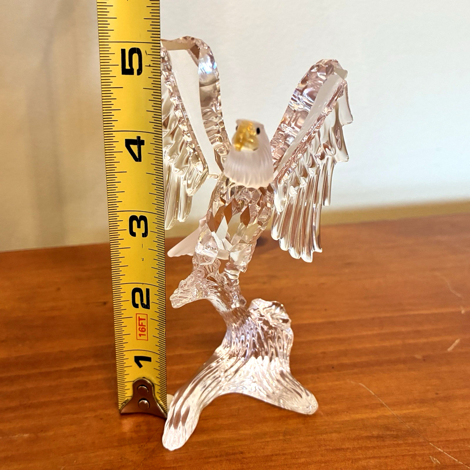 Swarovski Bald Eagle Crystal 5 inches tall # 248003 Yellow Beak USA Og Box COA