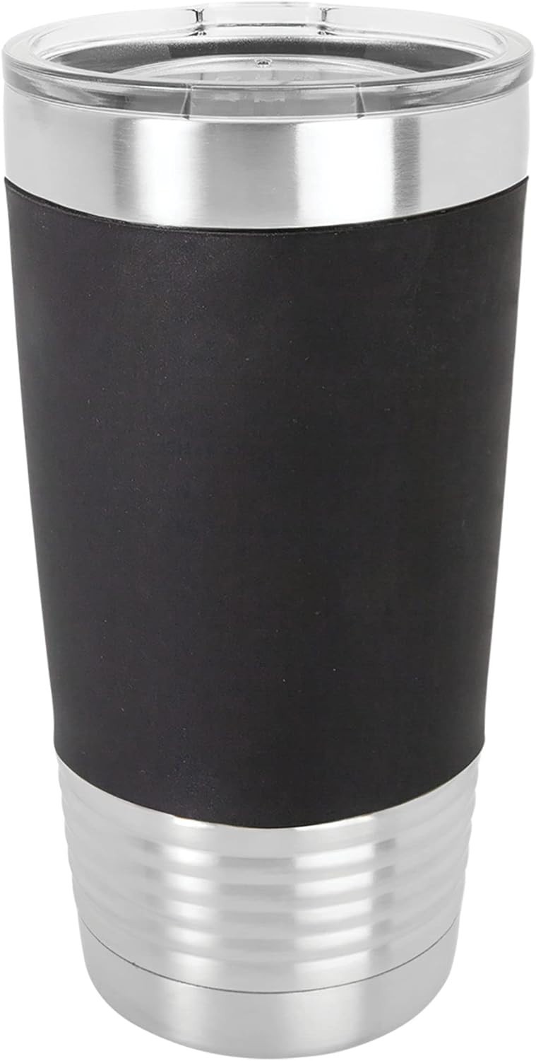 20 oz. Polar Camel Tumbler With Silicone Grip And Clear Lid (Black)
