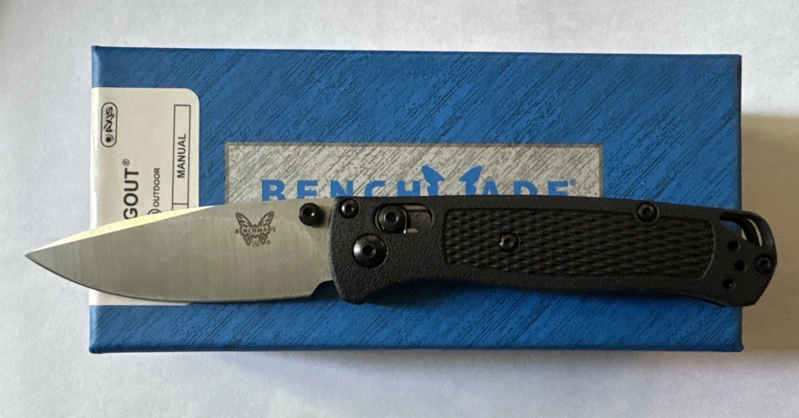 Benchmade 533 Mini Bugout Pocketknife Black Grivory CPM-S30V Plain Drop Point