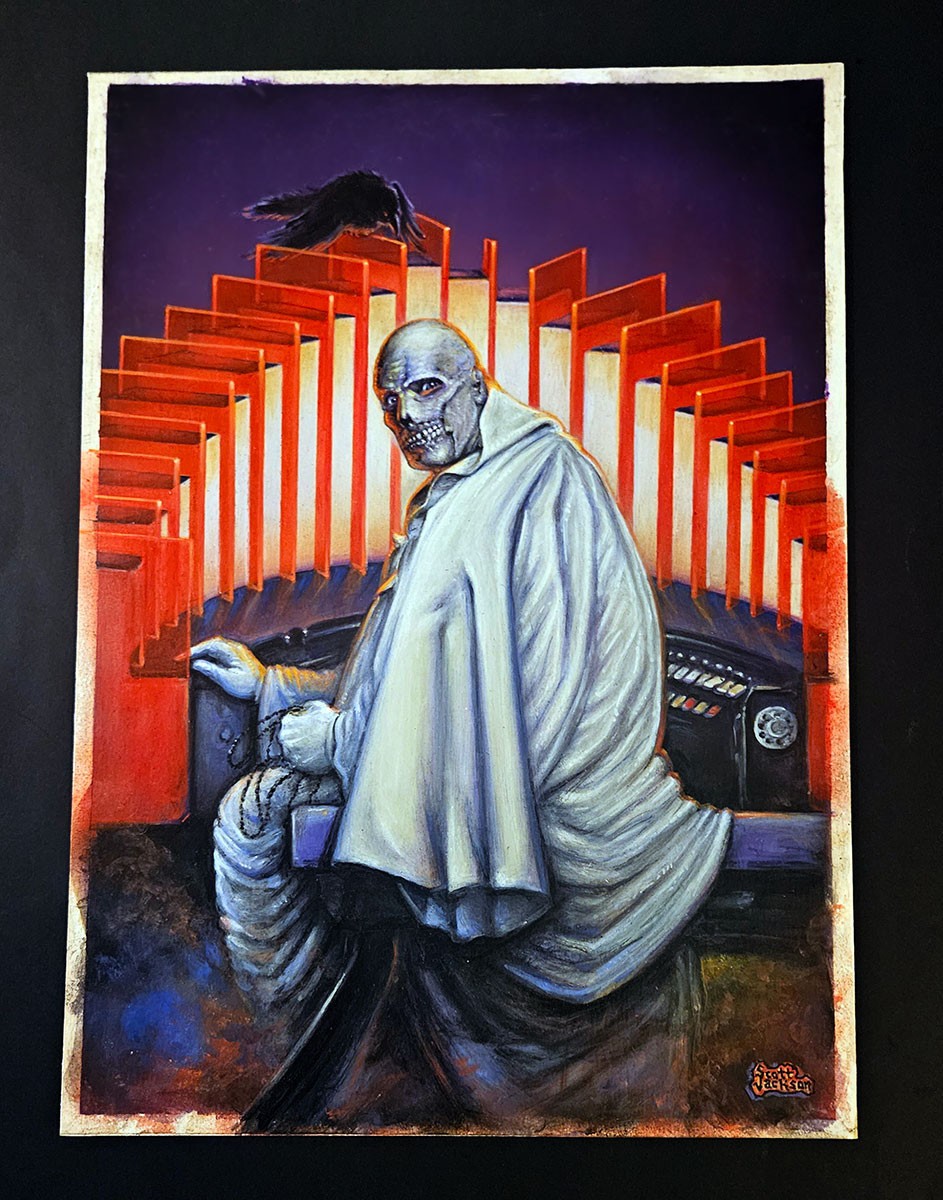 Scott Jackson Original Dr Phibes Painting Monster Masterpieces + Signed Card #3