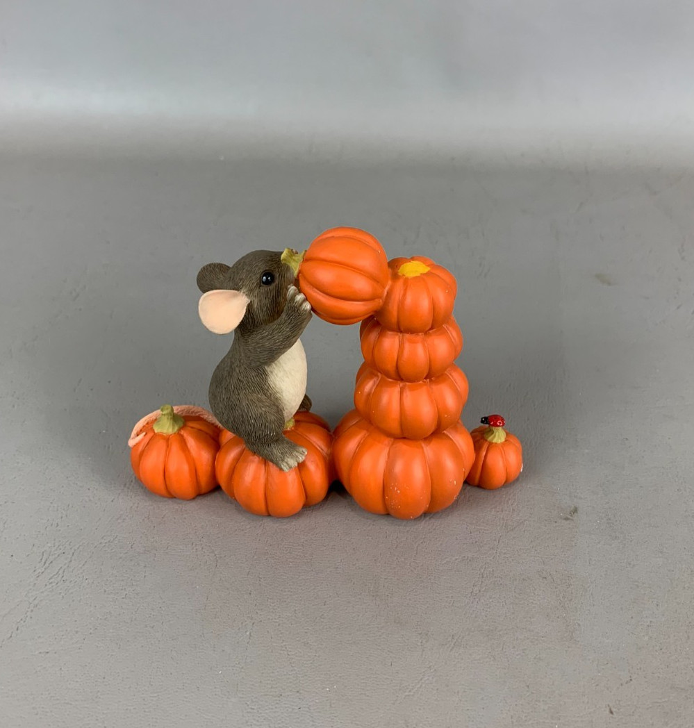 NIB Fitz & Floyd Charming Tails “STACK O’LANTERNS” Figurine 85/416