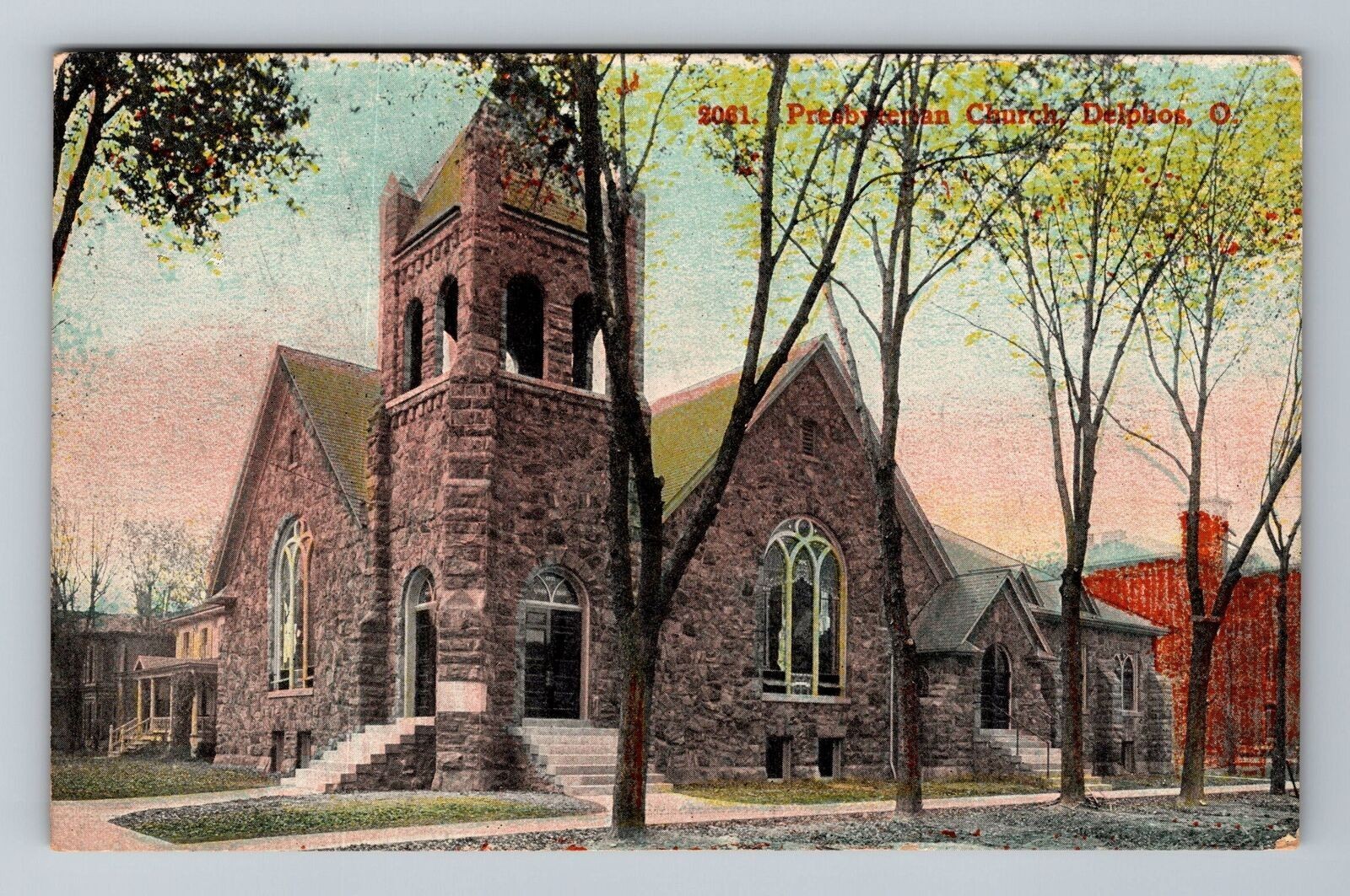Delphos OH-Ohio, Presbyterian Church, Vintage Postcard