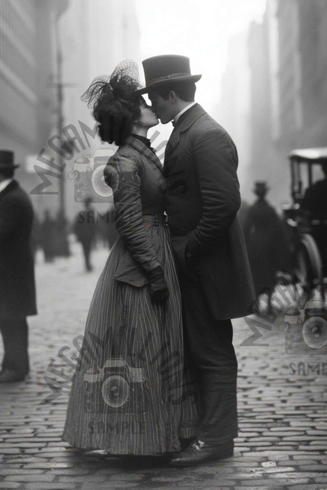 Victorian Era Vintage 1800’s Photo of Couple Kissing 53 Edwardian New York City