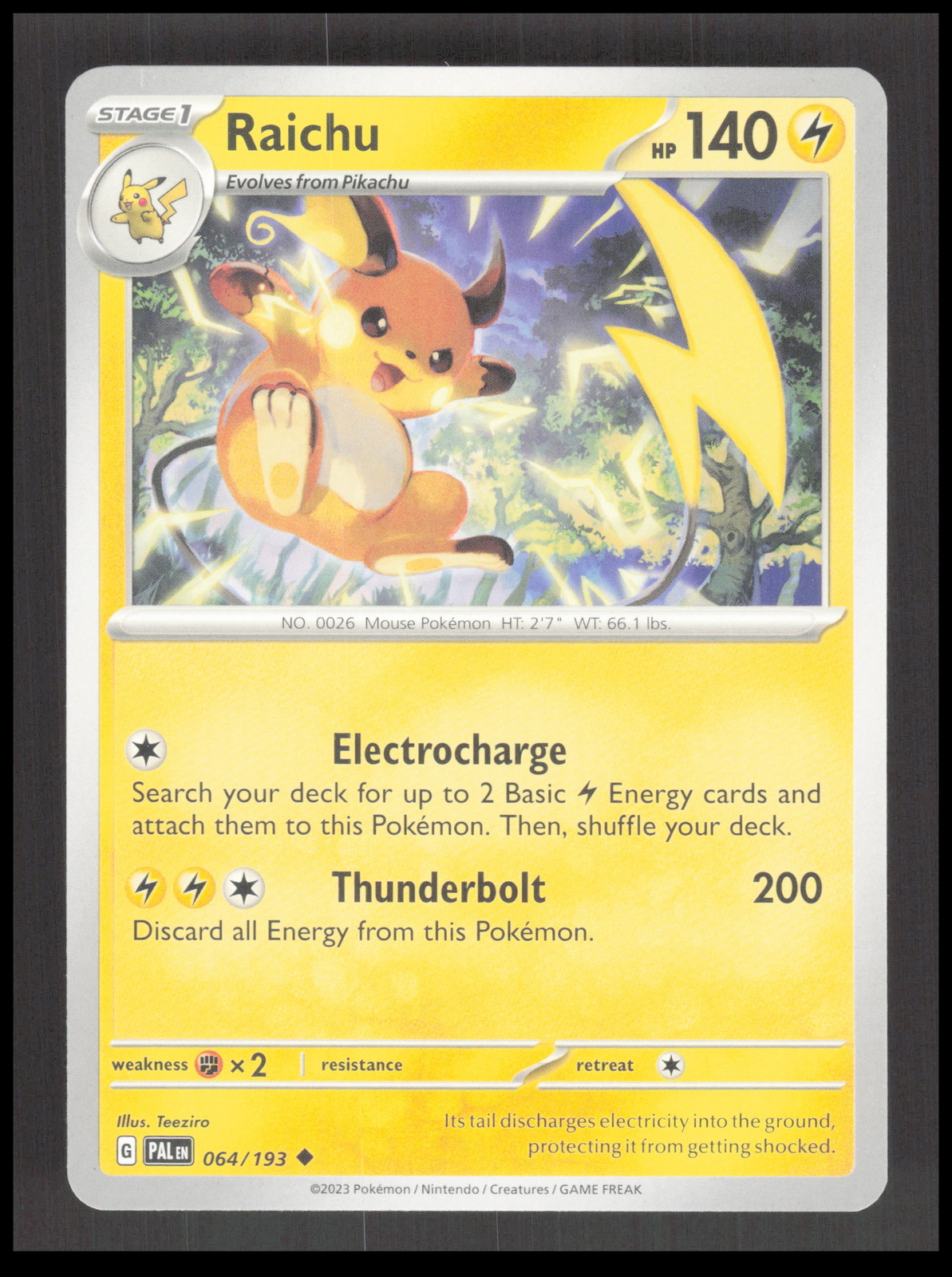 Raichu 064/193 Uncommon SV02: Paldea Evolved Pokemon tcg Card CB-1-9-B-17
