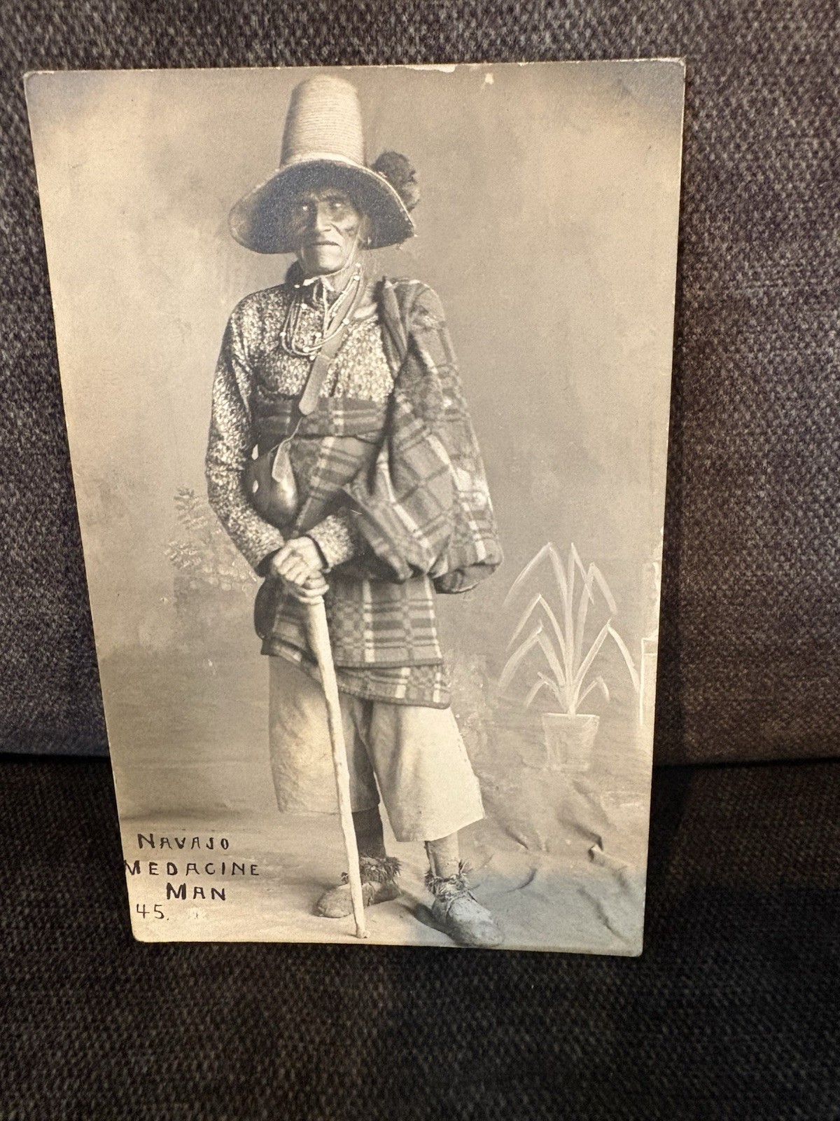 XX-RARE 1900s ORIGINAL RPPC PICTURE POSTCARD NAVAJO MEDACINE MAN#45 FAMOUS FOTG
