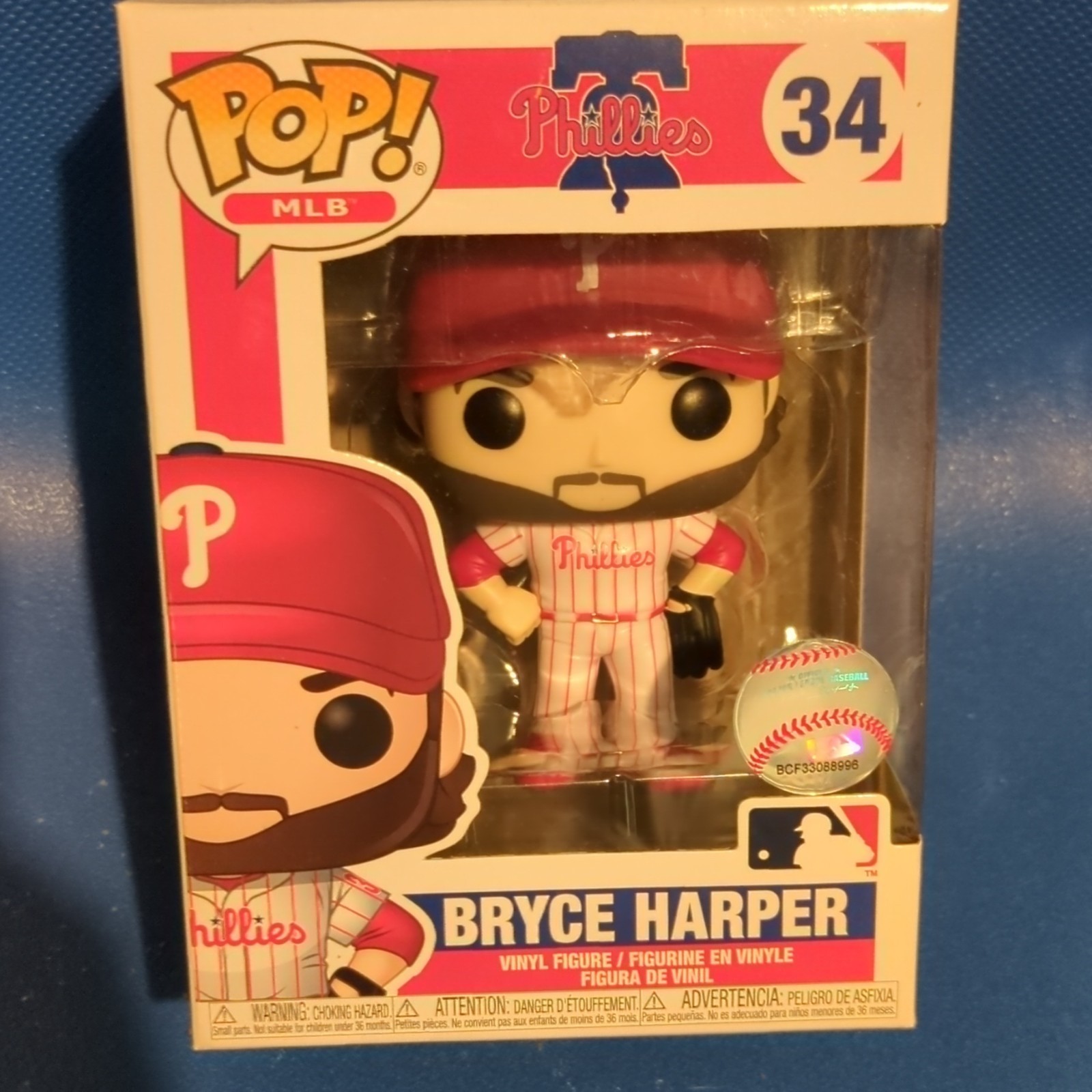Funko Pop! MLB Bryce Harper Philadelphia Phillies Vinyl Figure #34 Sticker