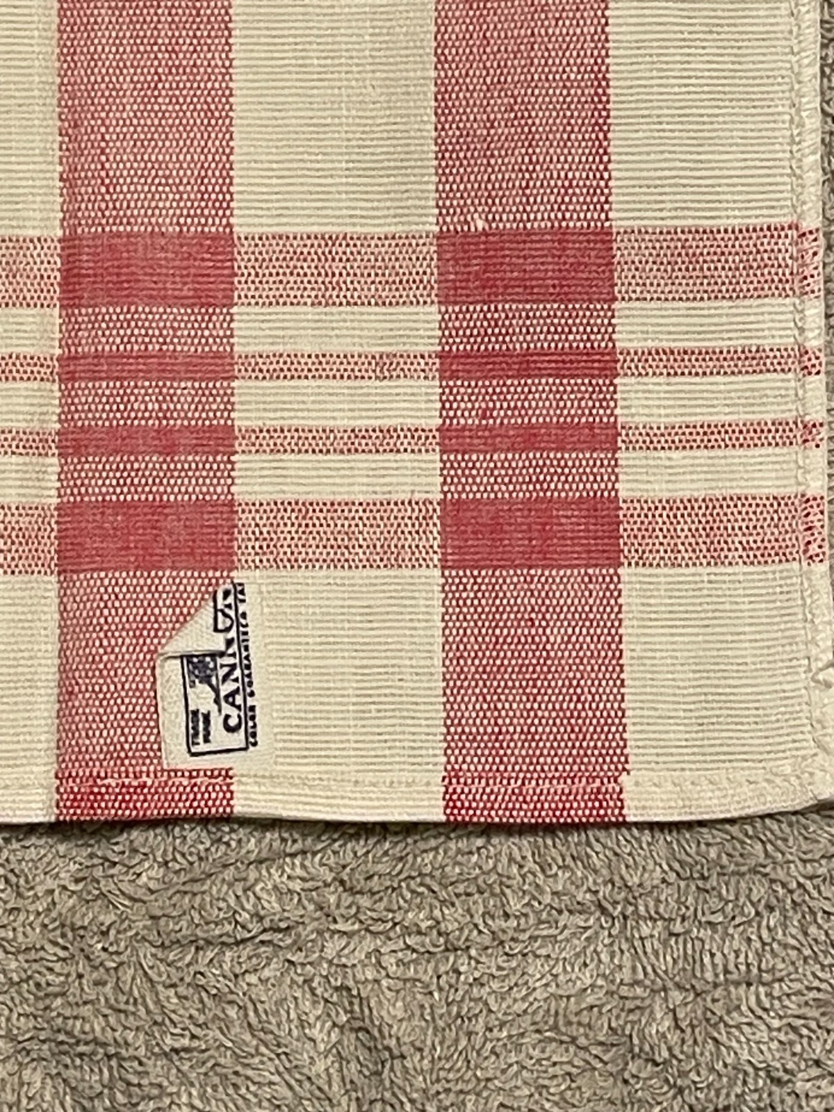 Cannon Dry Fast Red Checked Kitchen Towel Red and White