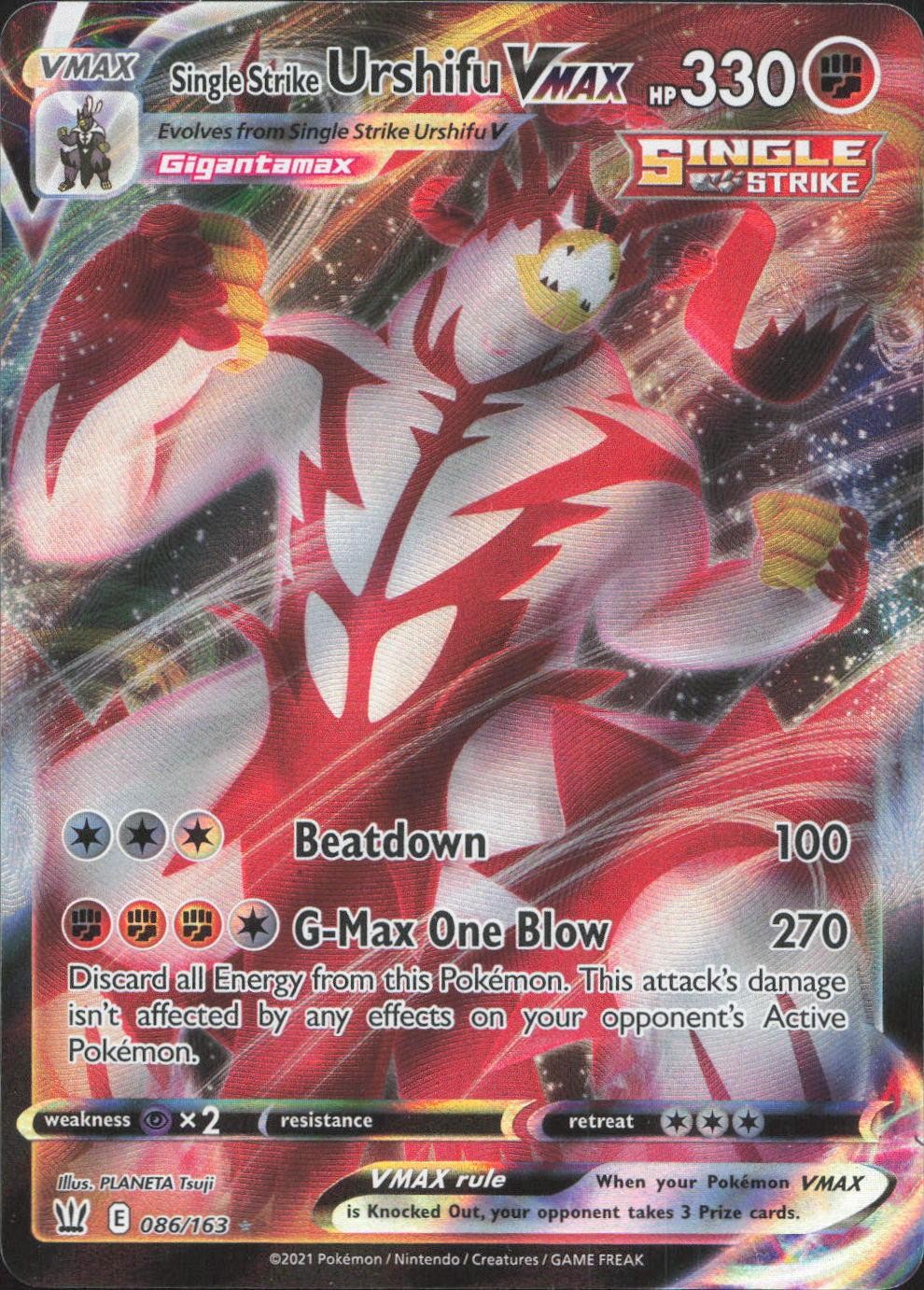 Pokemon Single Strike Urshifu VMAX 086/163 Holo VMAX Rare Battle Styles NM