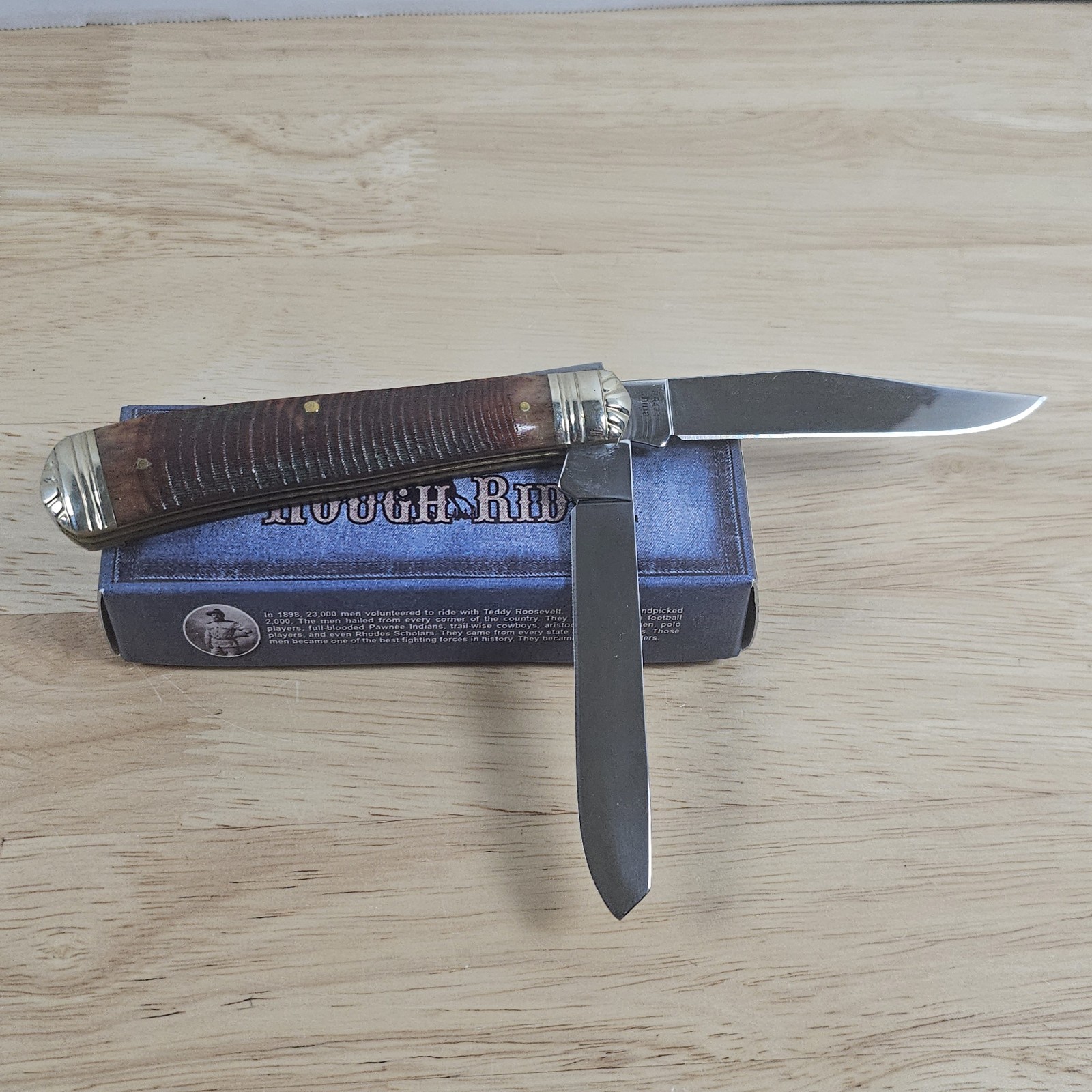 Rough Rider RR474 Trapper Sawcut Bone 2 Blade Folding Pocket Knife