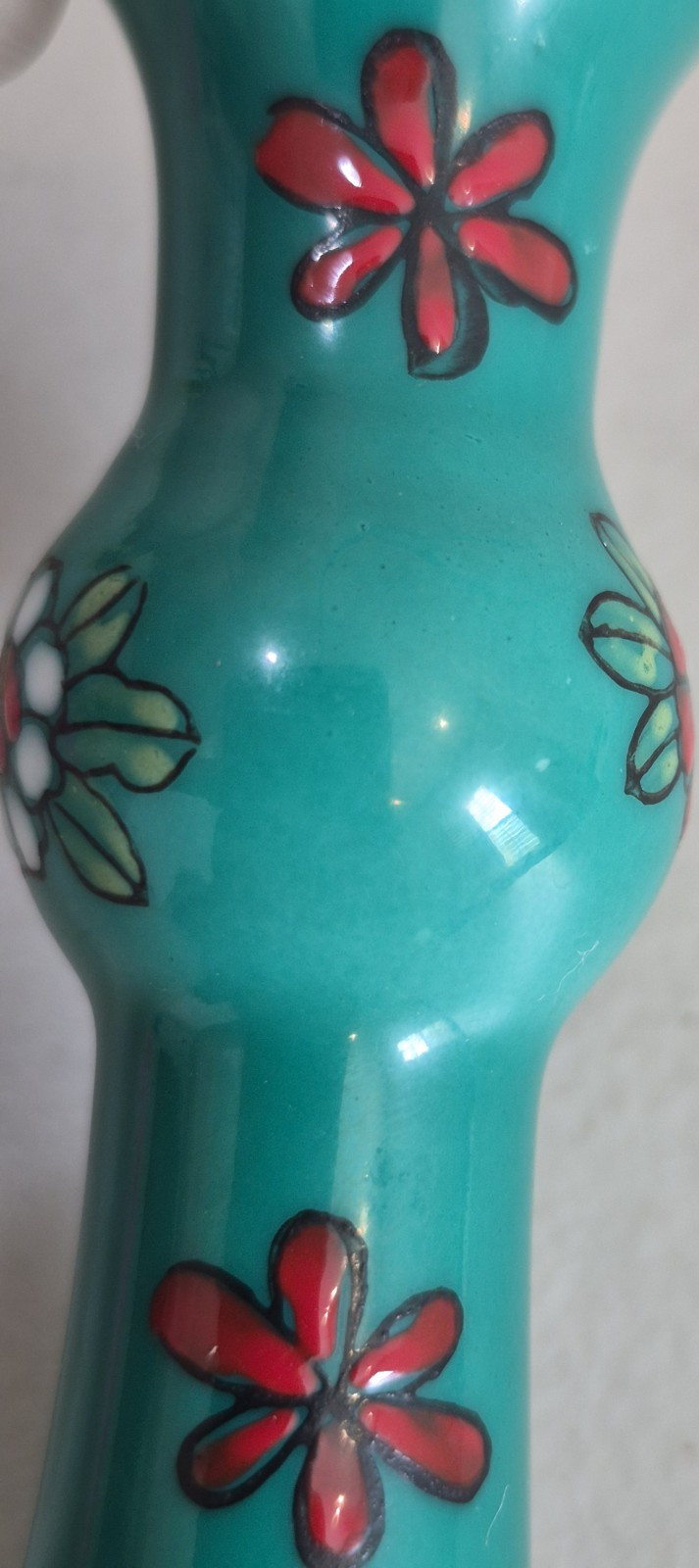 2 Small Hand Painted Ceramic Vases 2.78″ Tall Vintage