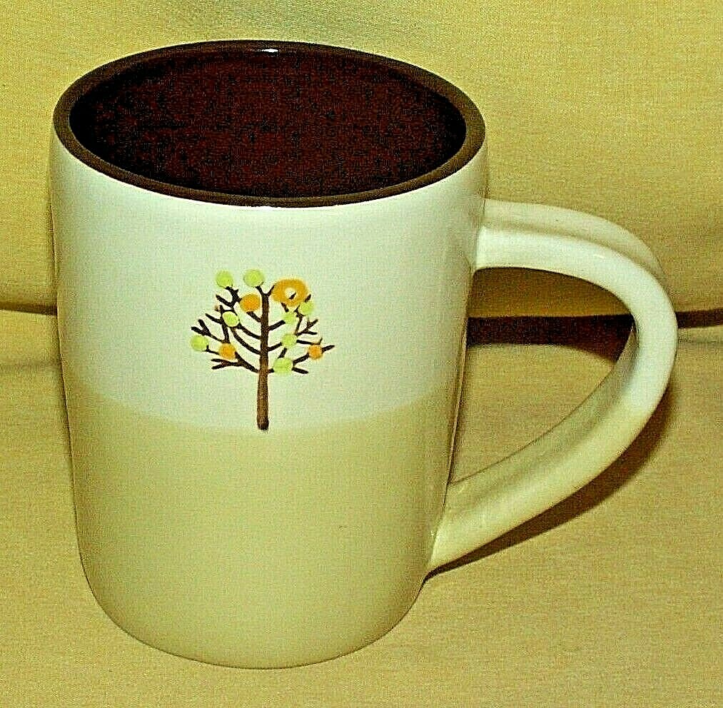 Starbucks Mug 2009 Tree Leaf Leaves Fall Autumn White Green Brown 2009 14 Oz