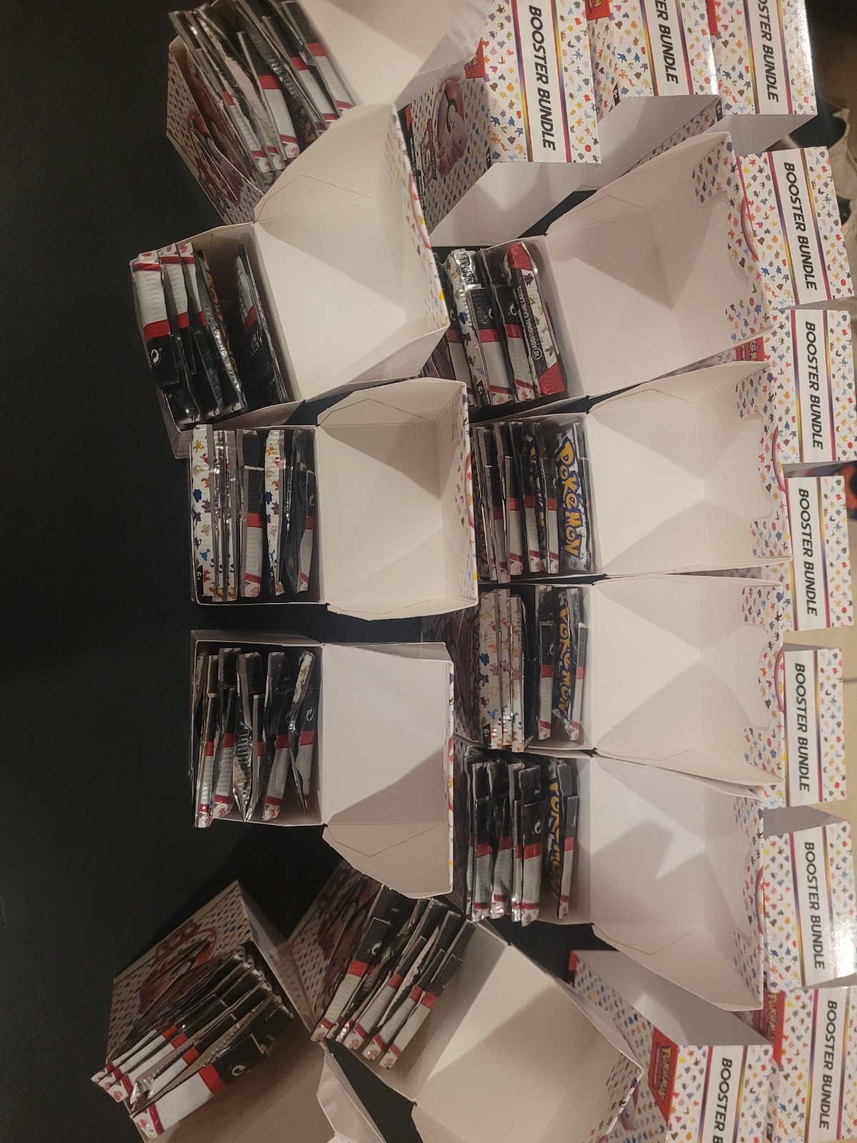 Pokemon 151 Opened Etbs, Booster Bundle Display Case And Booster Bundles