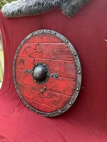 Medieval Viking Shield Ragnar Lothbrok Authentic Wooden LARP Shield For Cosplay
