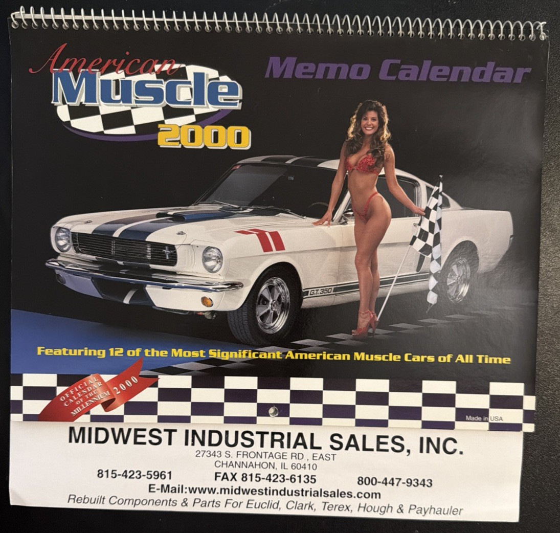 2000 American Muscle Memo Calendar Mustang Corvette Cobra GTO Cutlass